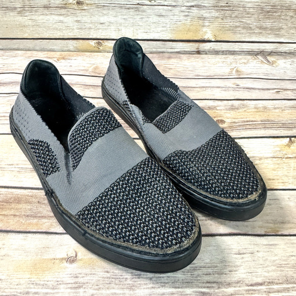 UGG Womens Black Gray Knit Sammy Slip On Loafer Sneakers Size 8.5 - Picture 1 of 8
